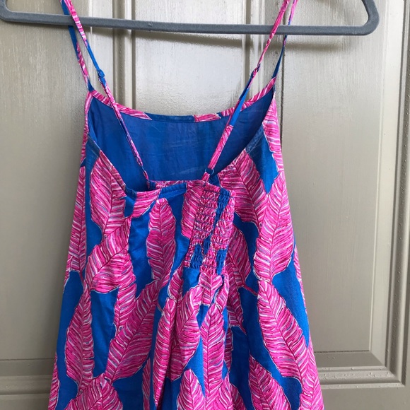 Vineyard Vines Long Maxi Spaghetti Strap Dress Pink Blue Feather Print 0 S - Picture 2 of 13